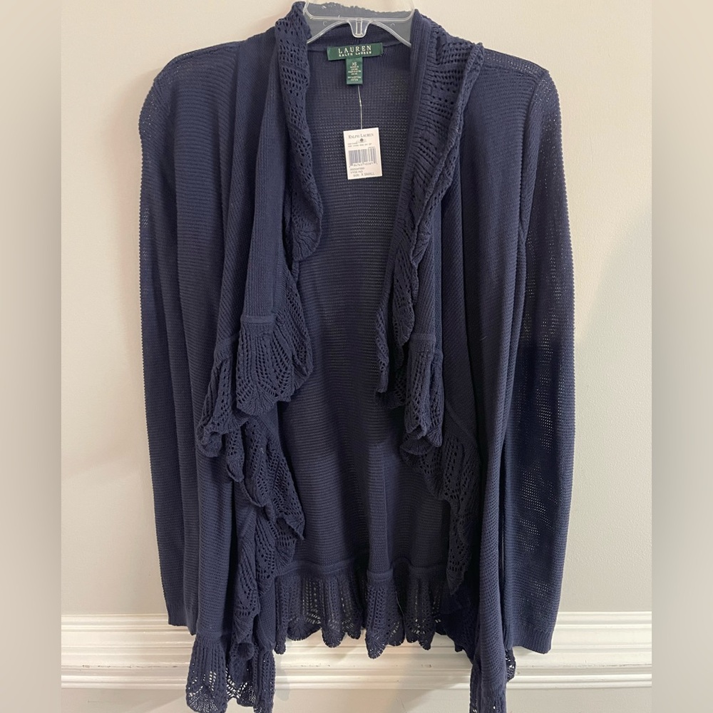 Navy Blue Knit Ralph Lauren Cardigan